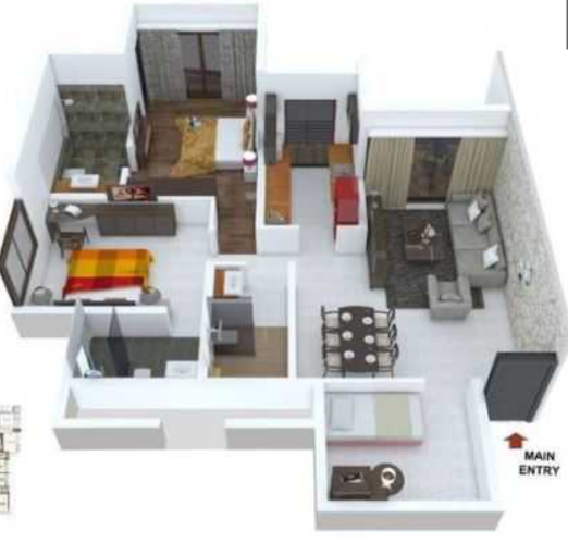 3DFloorPlan of Marathon Nexzone Atria 1