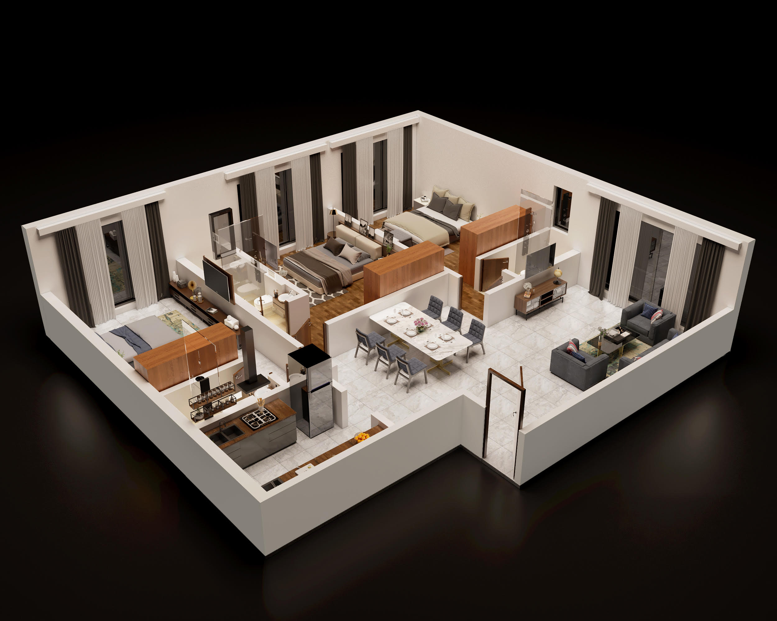 3DFloorPlan of Gold Golden Heights