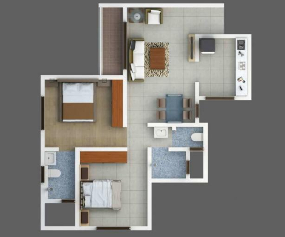 3DFloorPlan of Elite Green Acres B