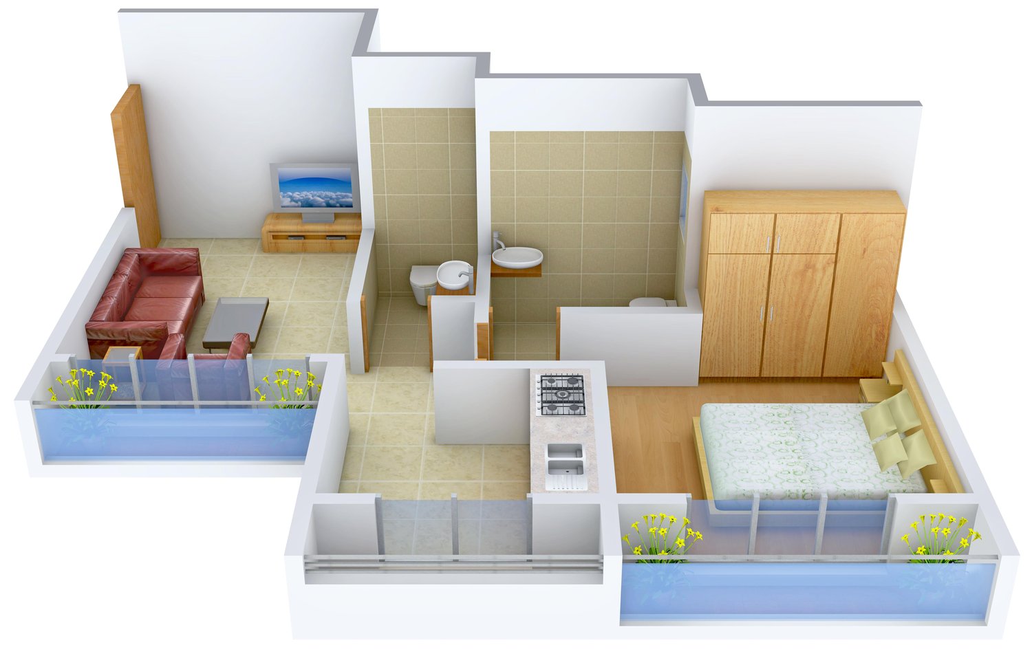 3DFloorPlan of Shree Shakun Greens