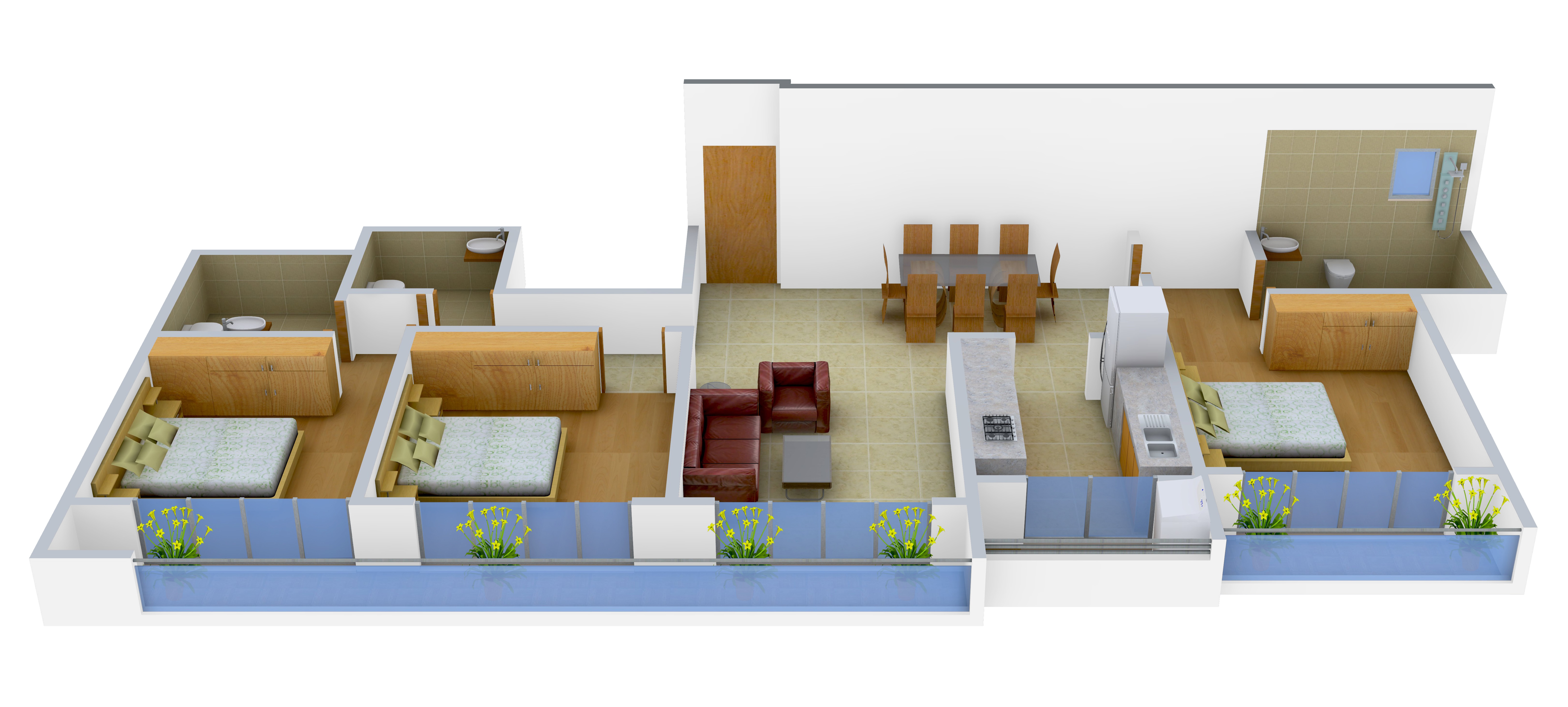 3DFloorPlan of Apraulic Sterling Court Wing D