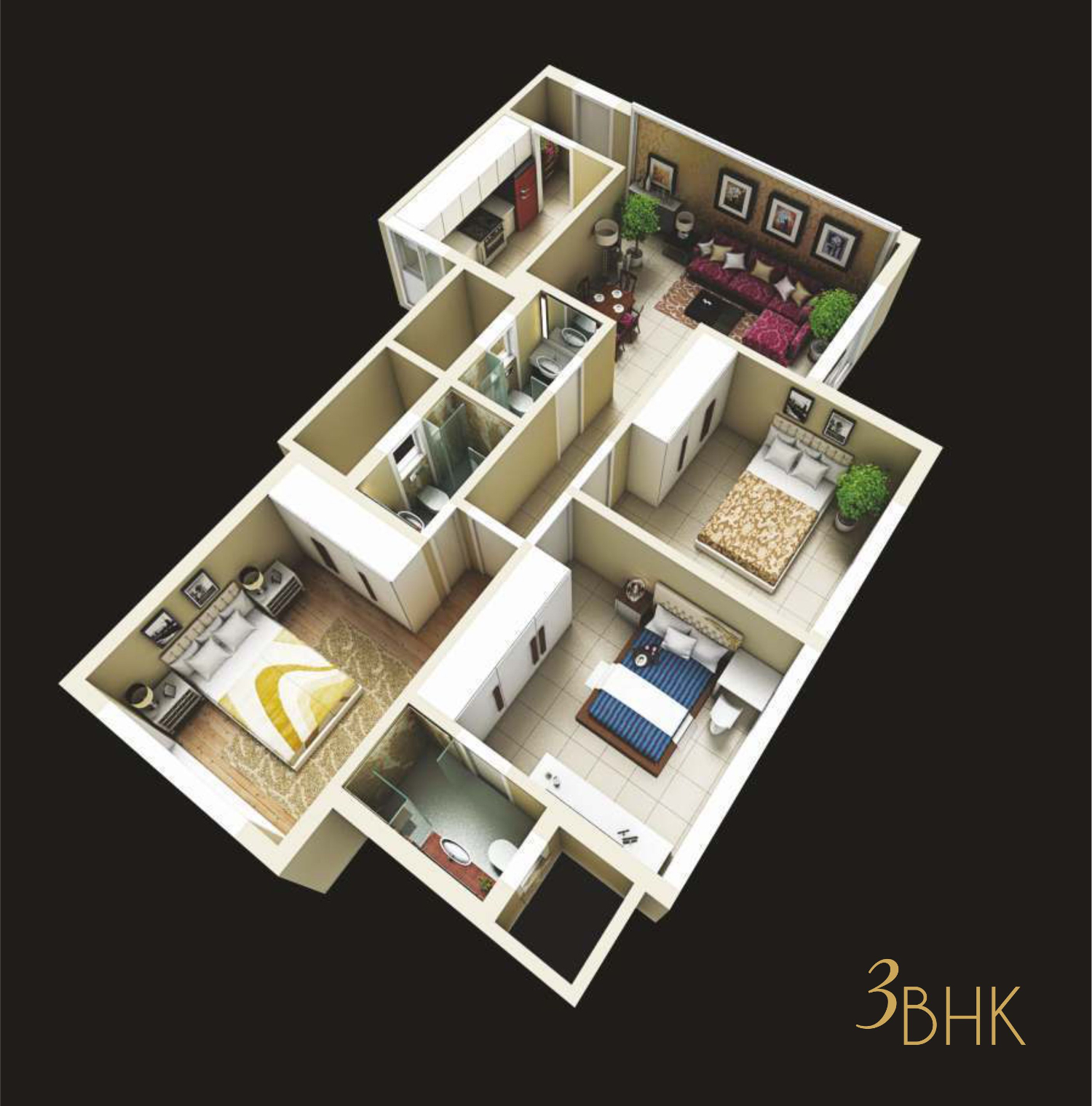3DFloorPlan of Jyoti Sukriti