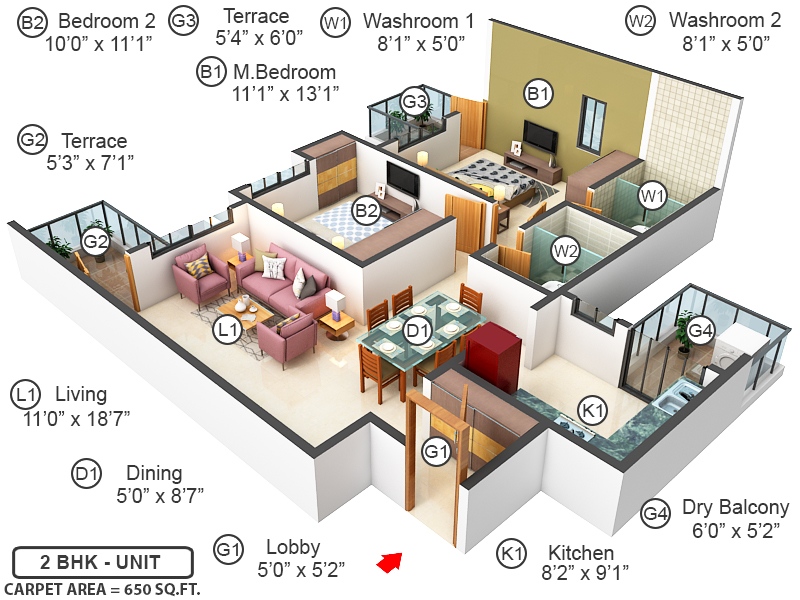 3DFloorPlan of Vertical Alcinia Phase III