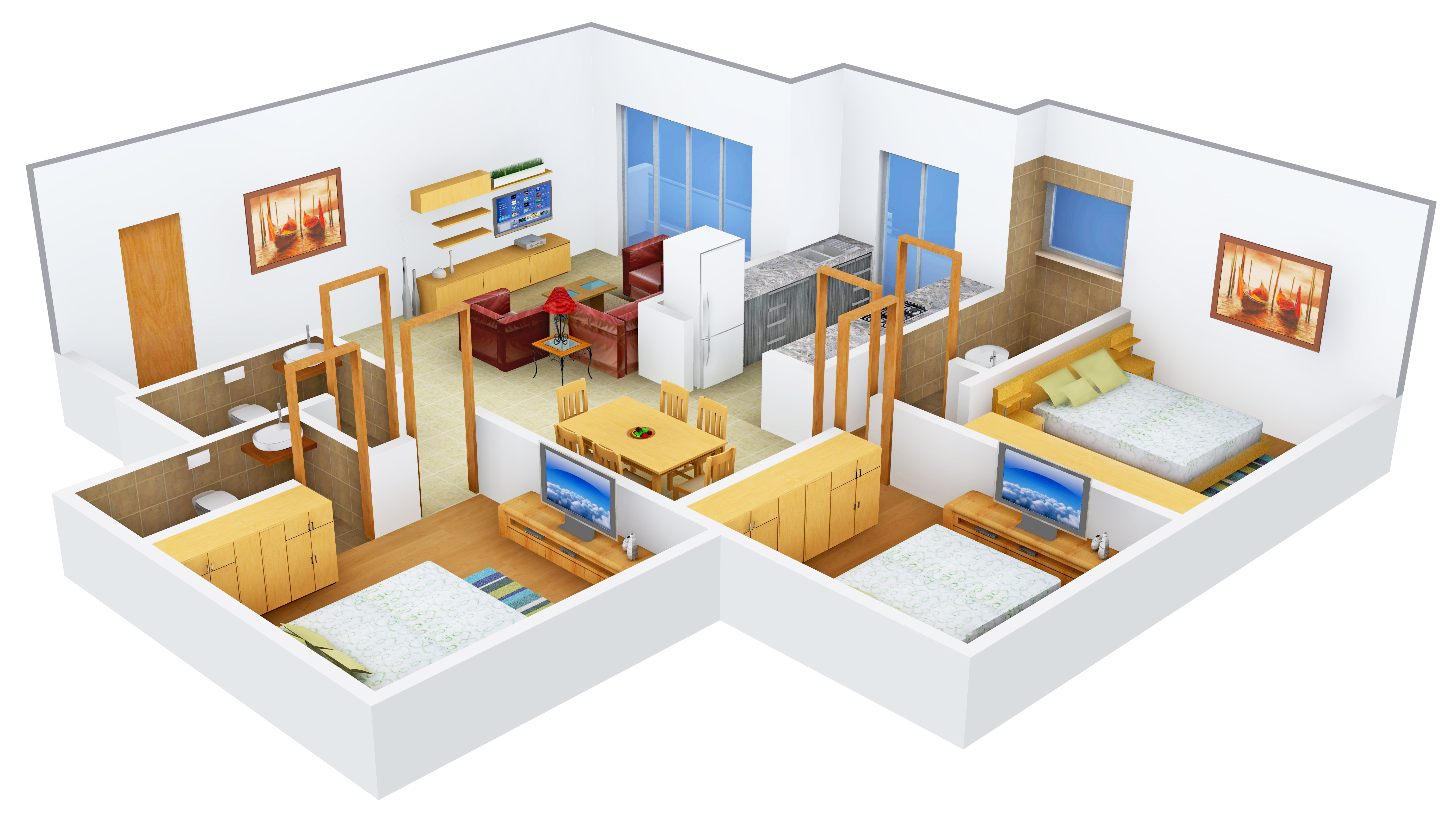 3DFloorPlan of Richa Bougainvillea