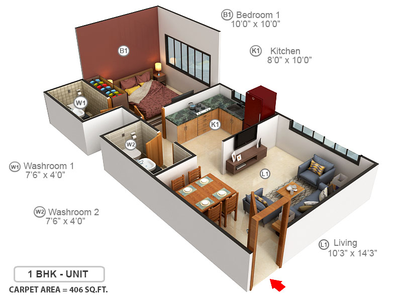 3DFloorPlan of Kukreja Estate