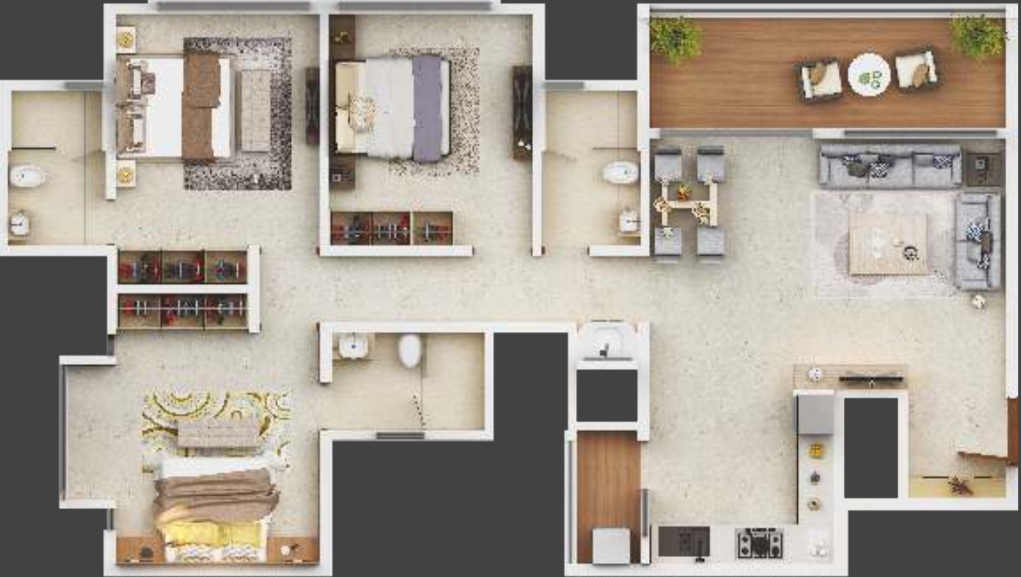 3DFloorPlan of Kasturi Apostrophe Next
