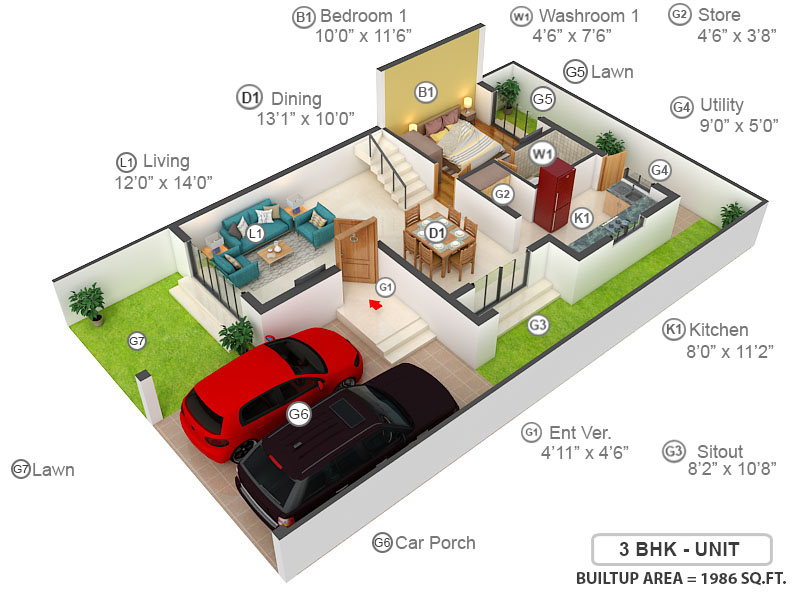 3DFloorPlan of S And P Signature Villas