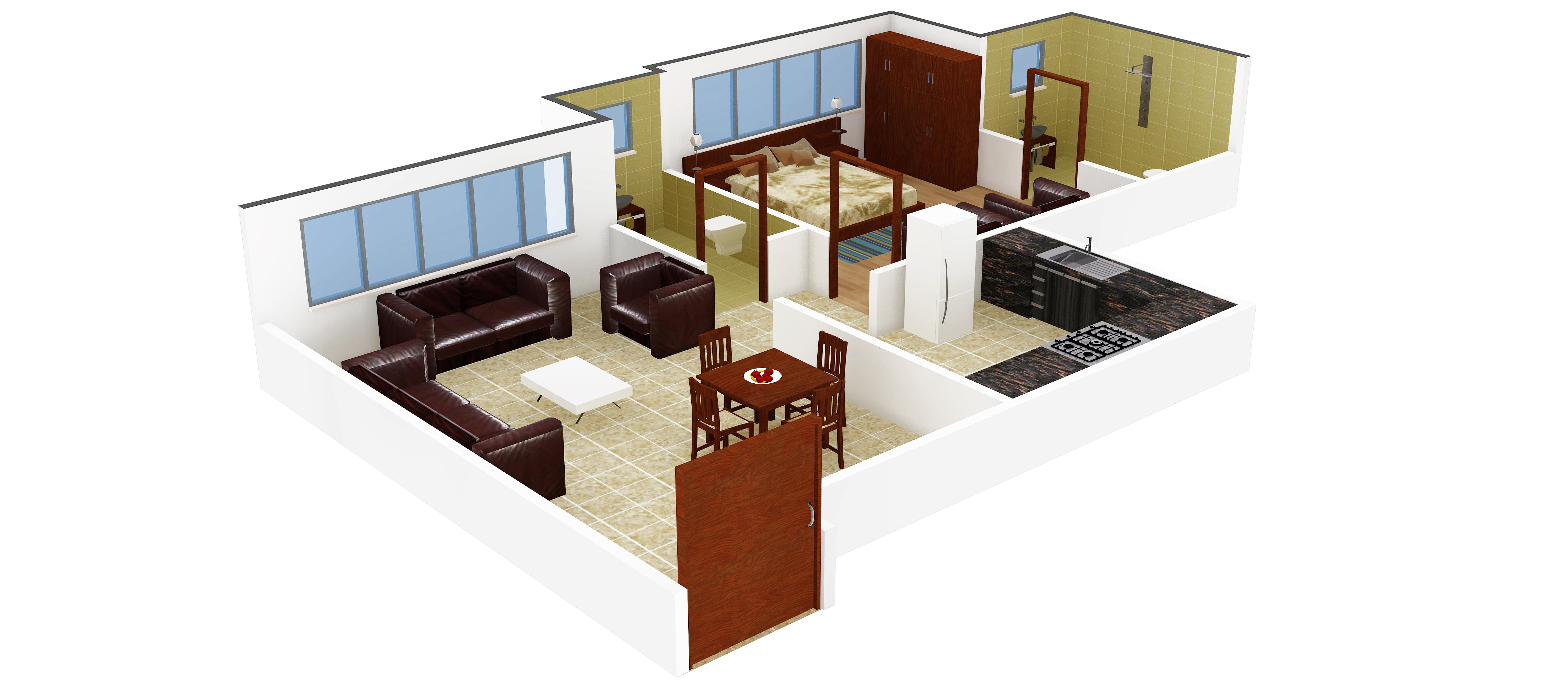 3DFloorPlan of Aditya Vilas Vaibhav CHS