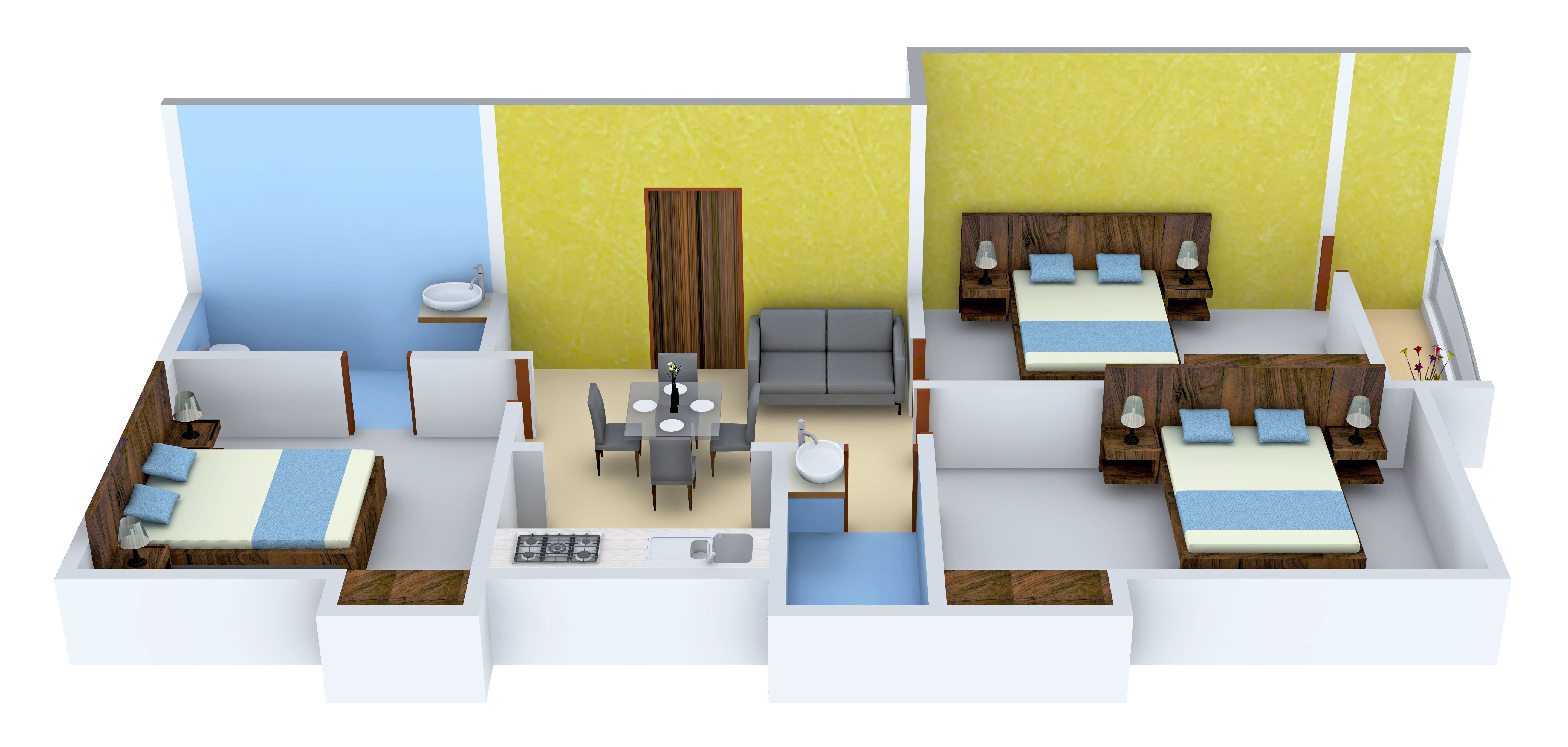 3DFloorPlan of M M Sanyal Villa