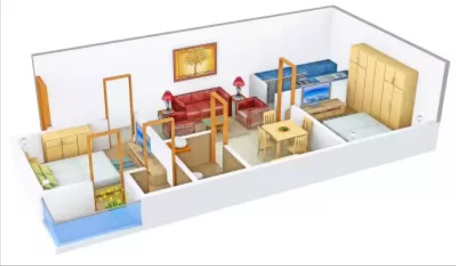 3DFloorPlan of Happy Sunshine 158 By 7 Bellilious Road