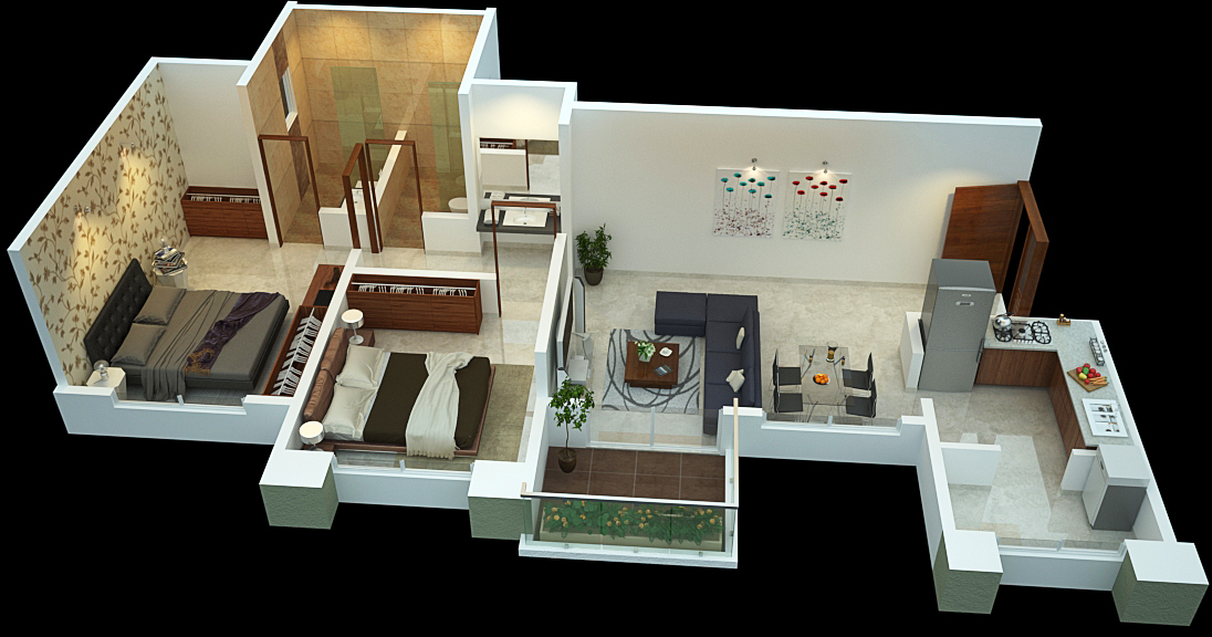 3DFloorPlan of Kool Homes Panchamrut