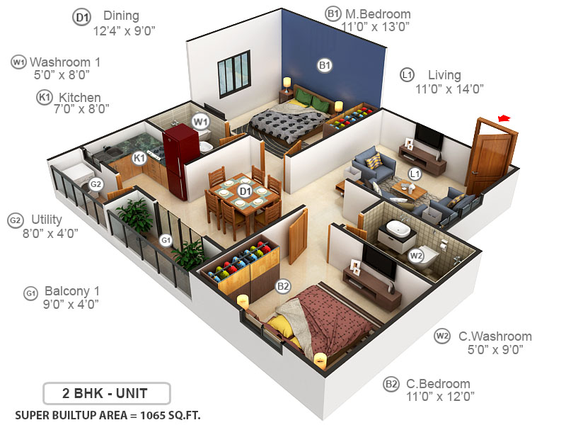 3DFloorPlan of Star Gold Sree Sai Heritage