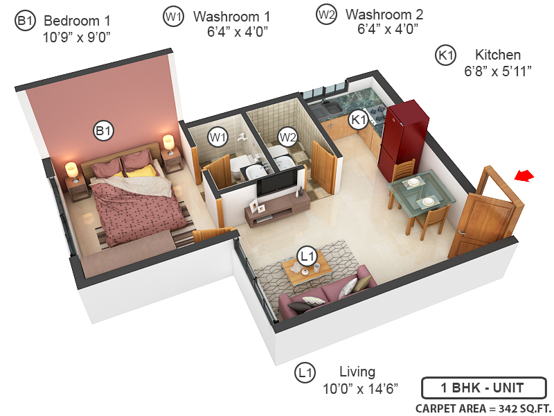 3DFloorPlan of Chandak Nishchay Wing D