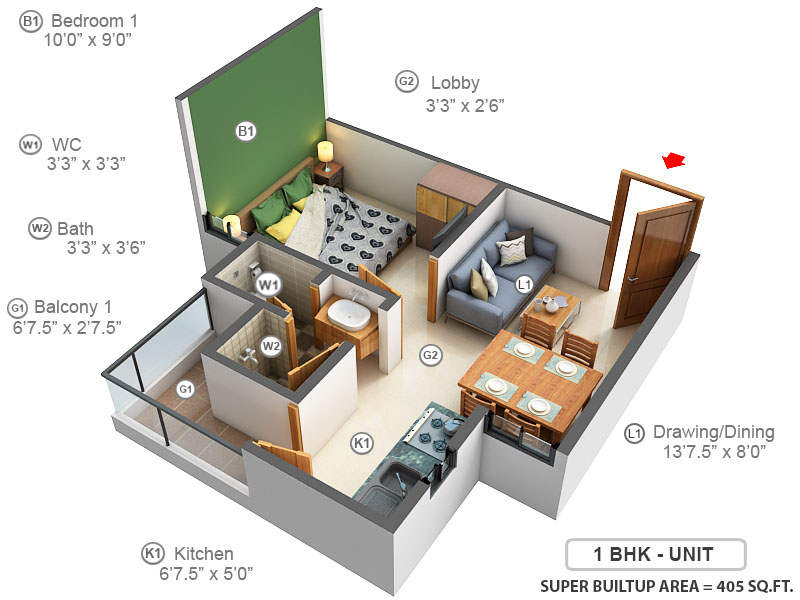 3DFloorPlan of Chordias Atulya