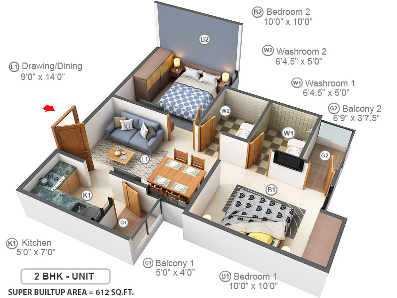 3DFloorPlan of Chordias Atulya