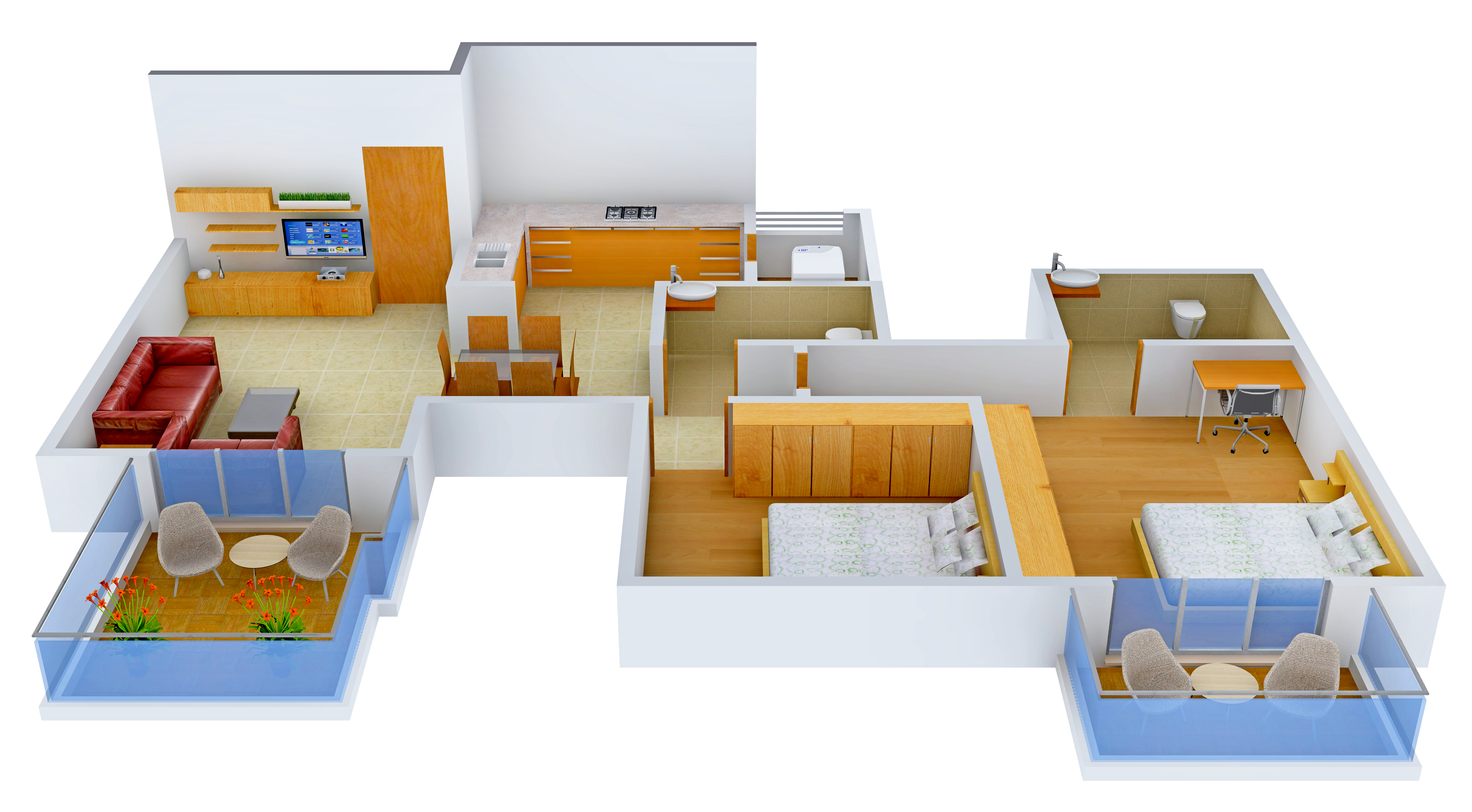 3DFloorPlan of Puravankara High Crest