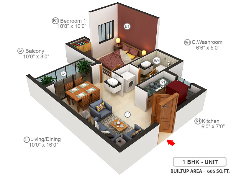 3DFloorPlan of Joy At Shriram Temple Bells