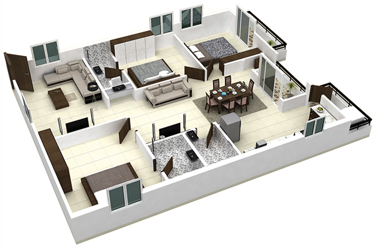 3DFloorPlan of Sai Mirra Panchajanya