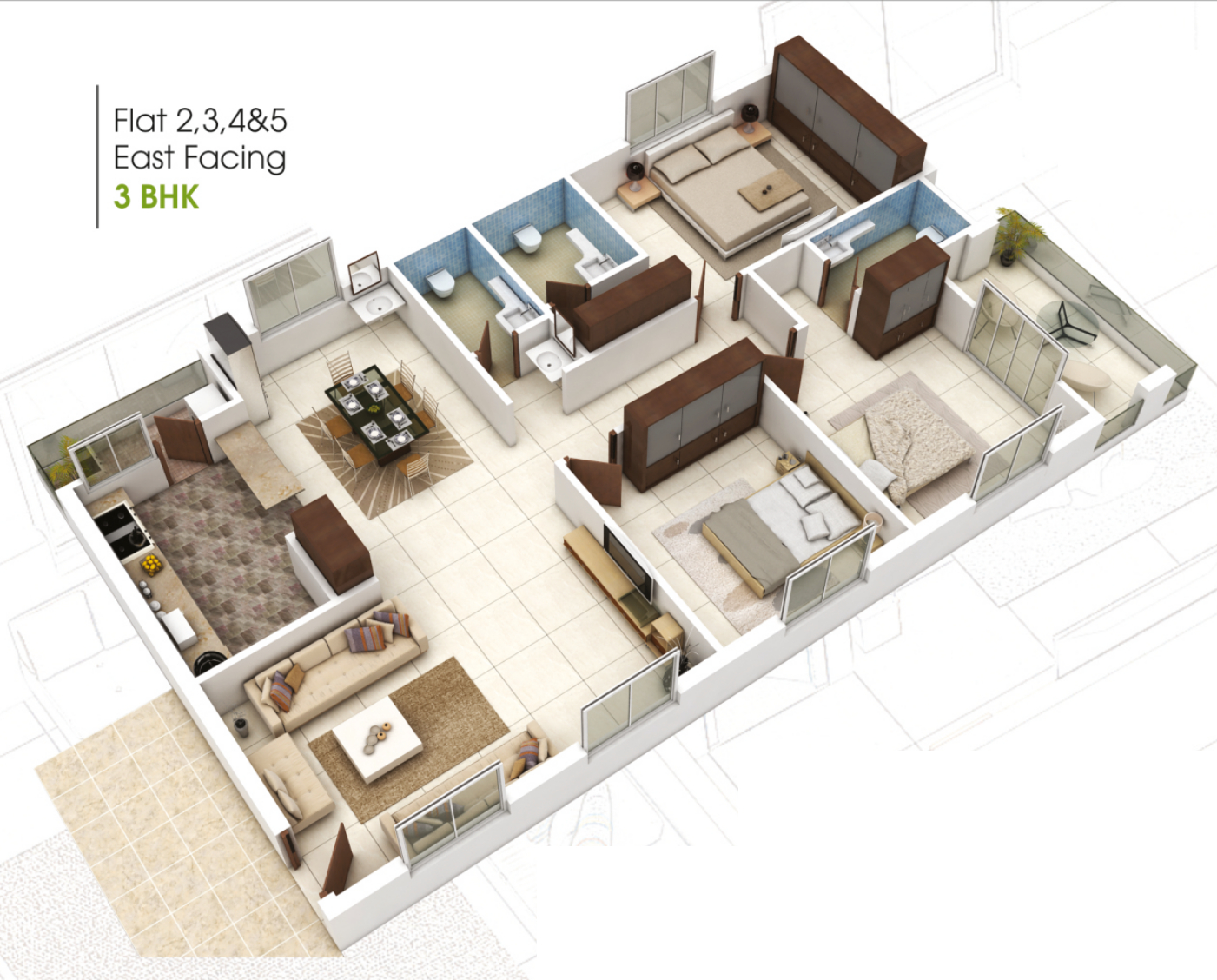 3DFloorPlan of Delight Fortune Block A