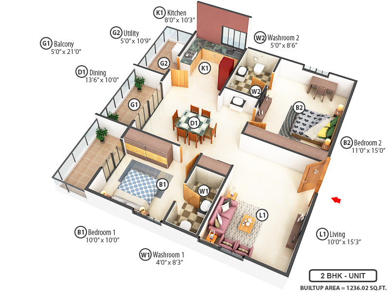 3DFloorPlan of Bonsai Arbour