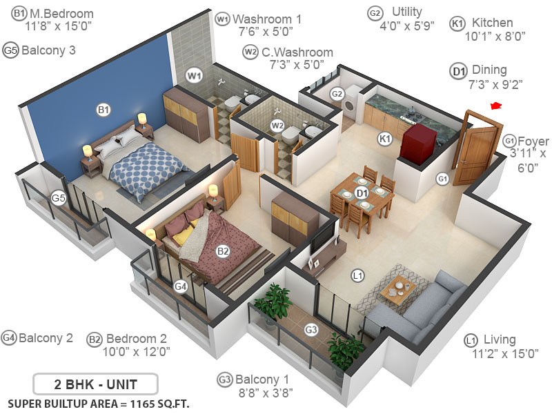 3DFloorPlan of Orchid Piccadilly