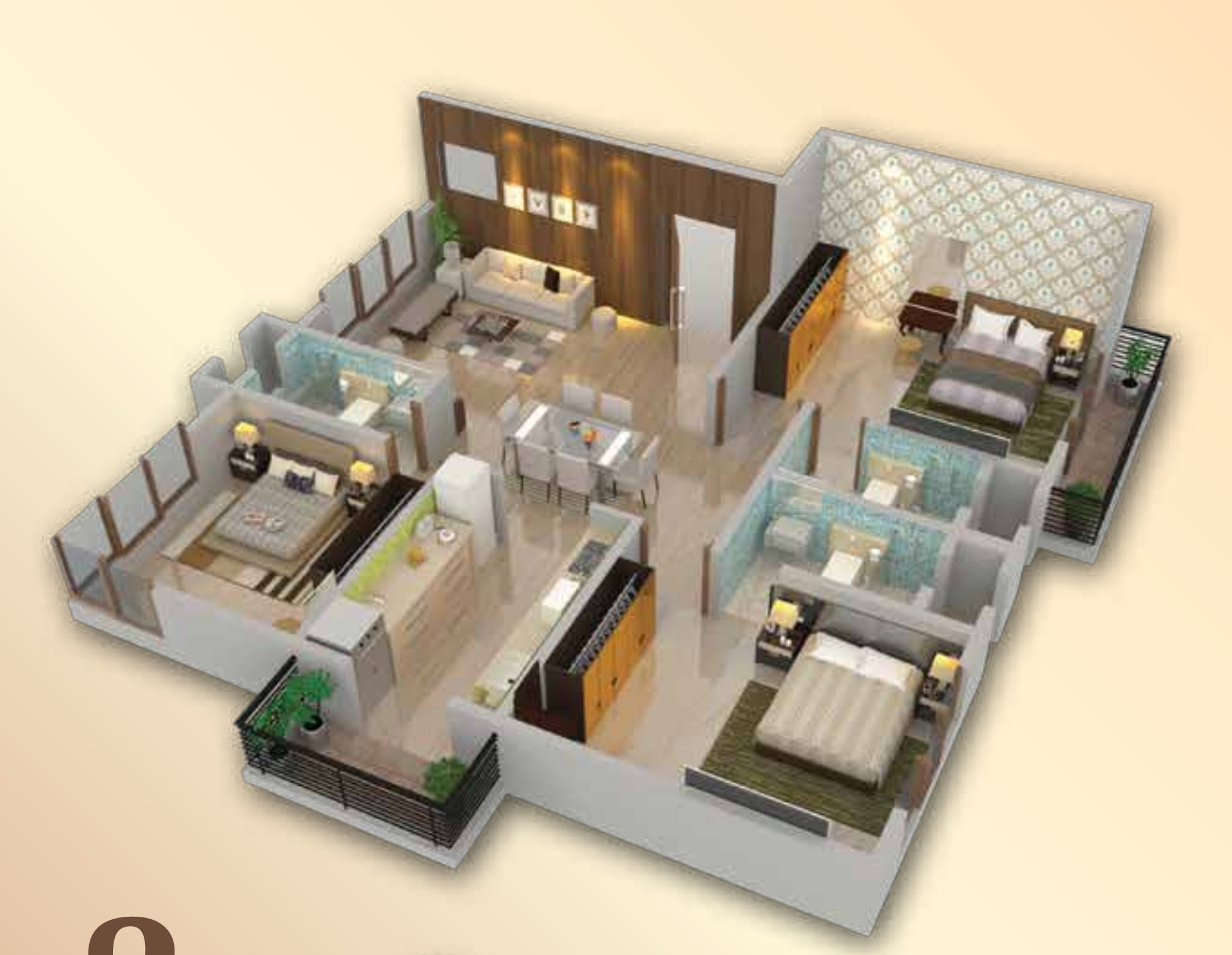 3DFloorPlan of Zee Sahyadri