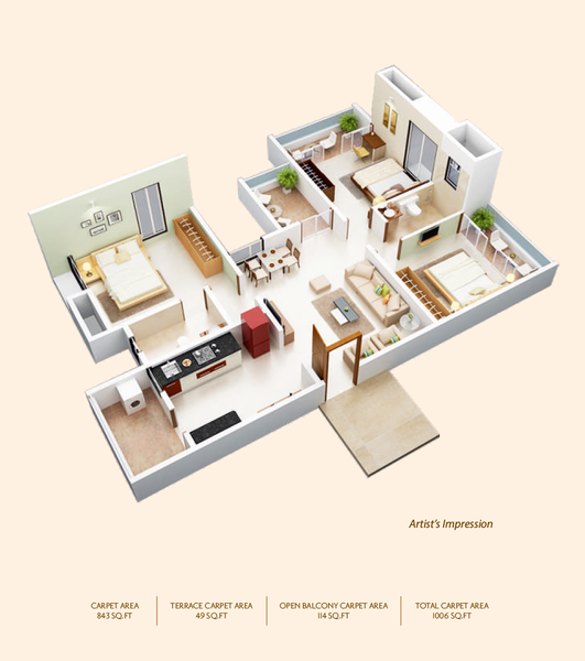 3DFloorPlan of RVK Kshitij