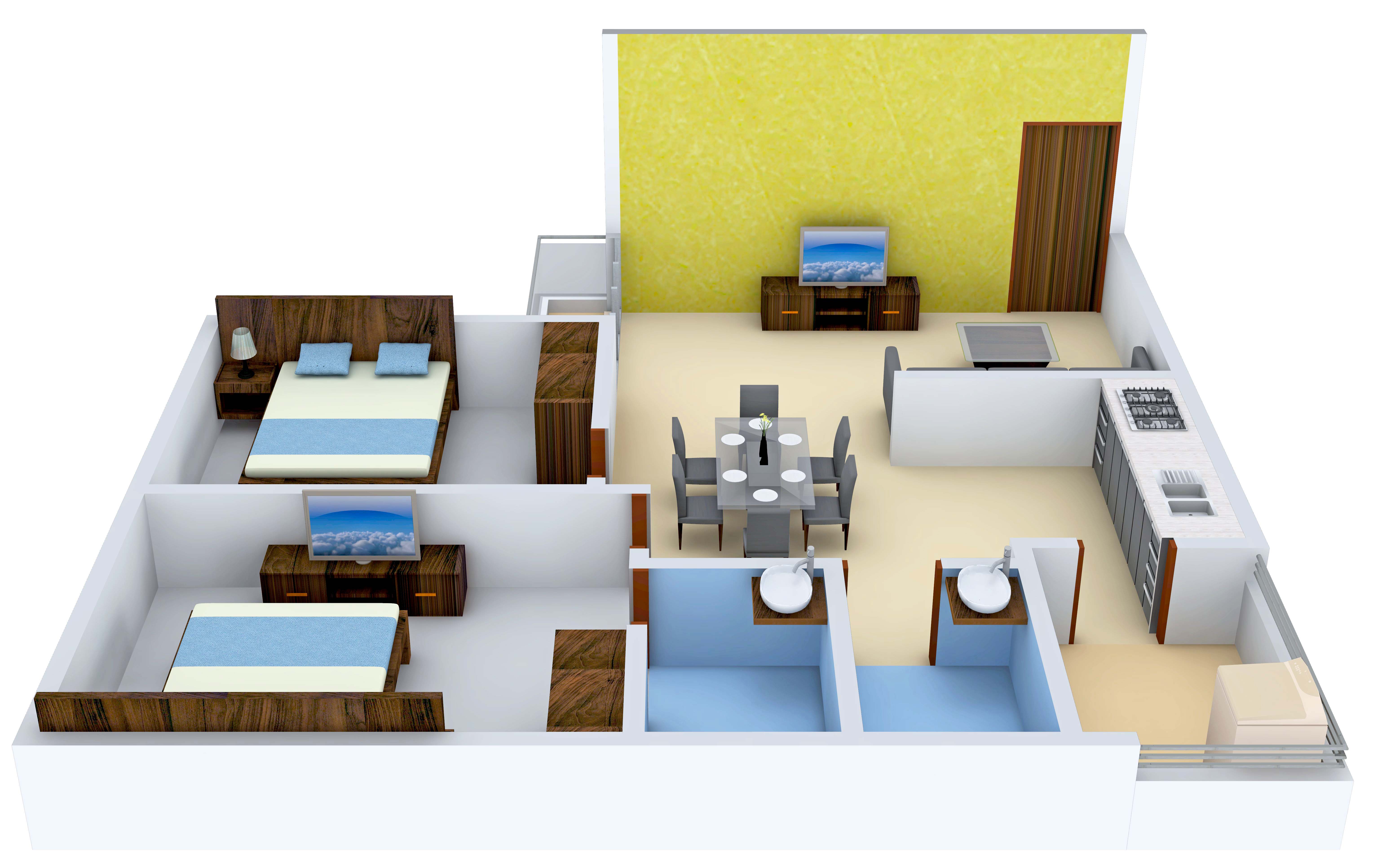 3DFloorPlan of Siddhi Aarohi Elysium