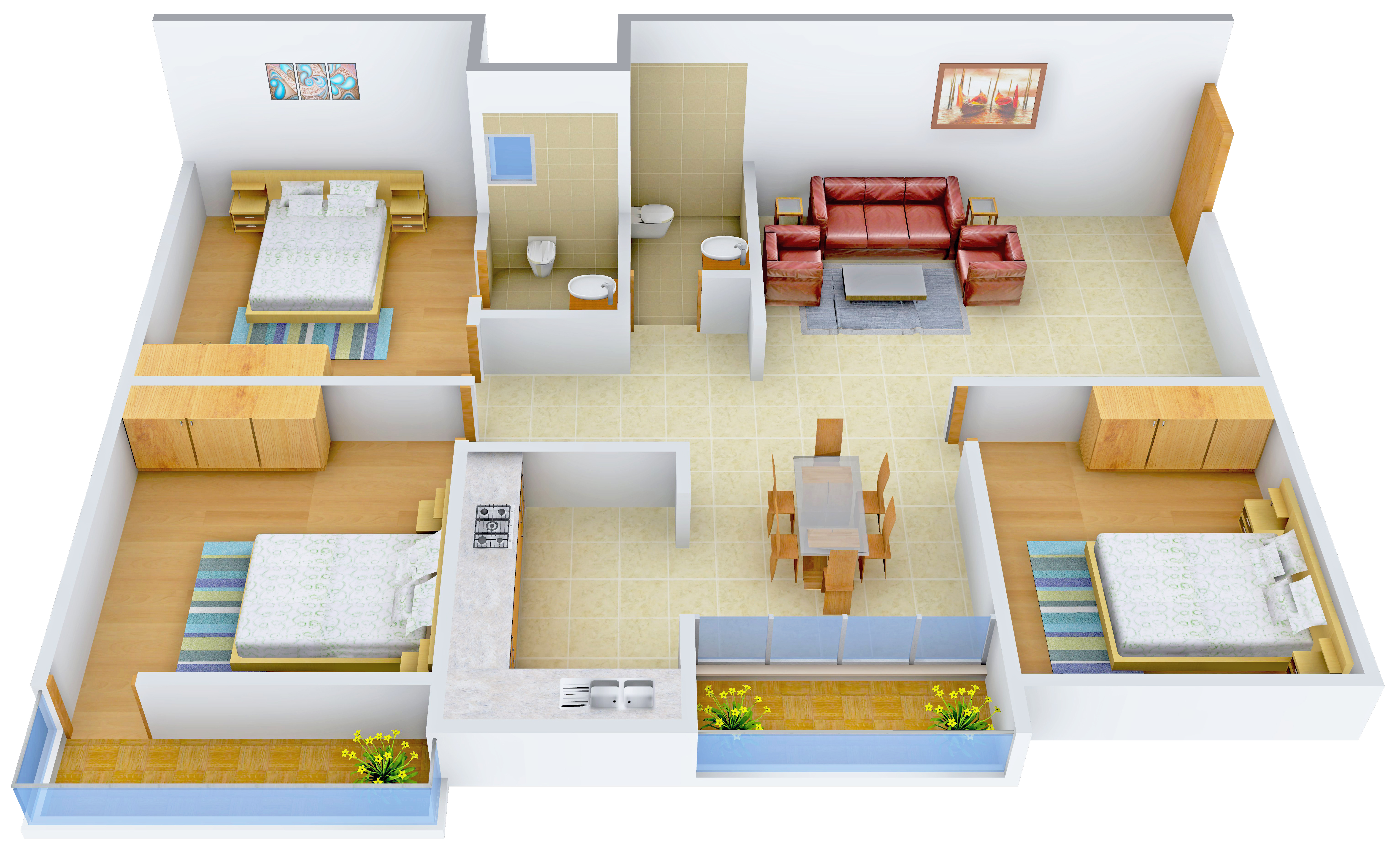 3DFloorPlan of Ashwini Flora