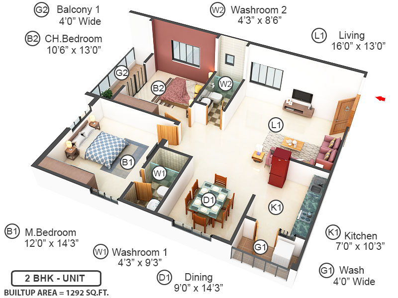 3DFloorPlan of Fortune Green Golden Oriole