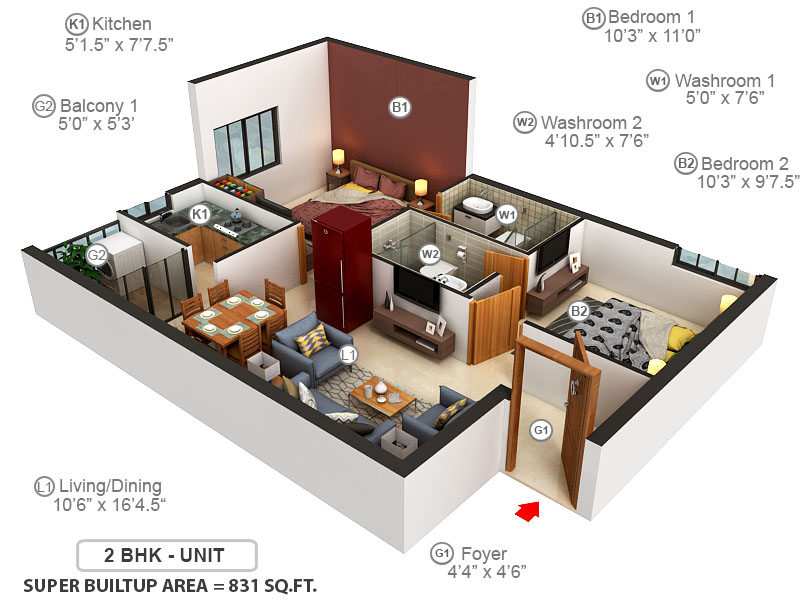 3DFloorPlan of Lancor Lumina 2020 Phase 2