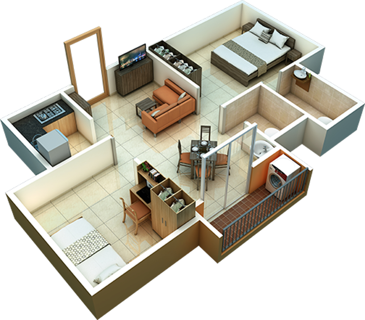 3DFloorPlan of Urbanrise Jubliee Residences