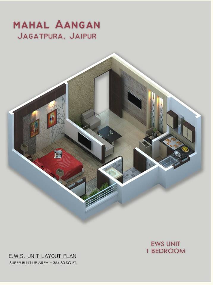 3DFloorPlan of Savera Mahal Aangan
