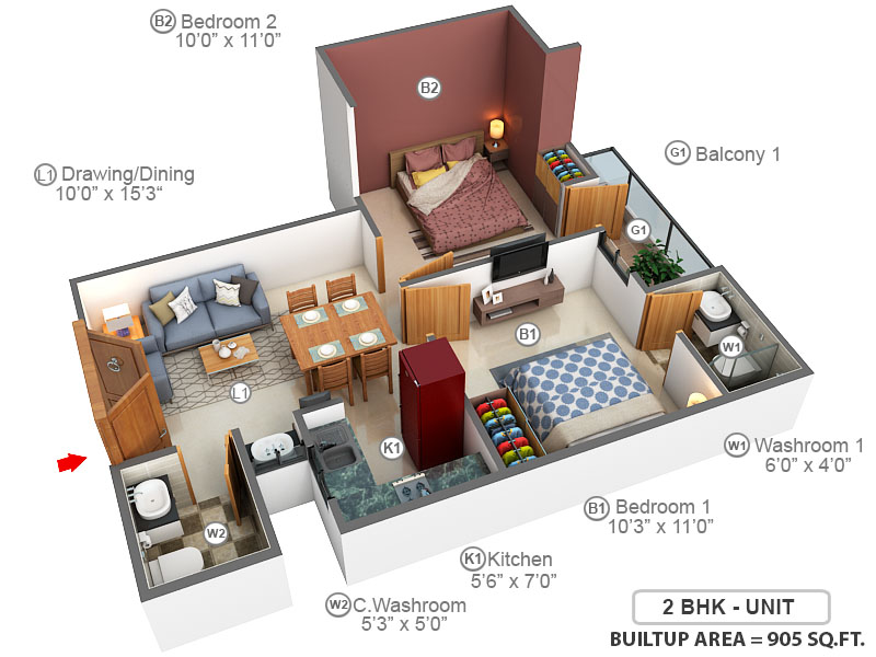 3DFloorPlan of Creators Gayatri Vatika