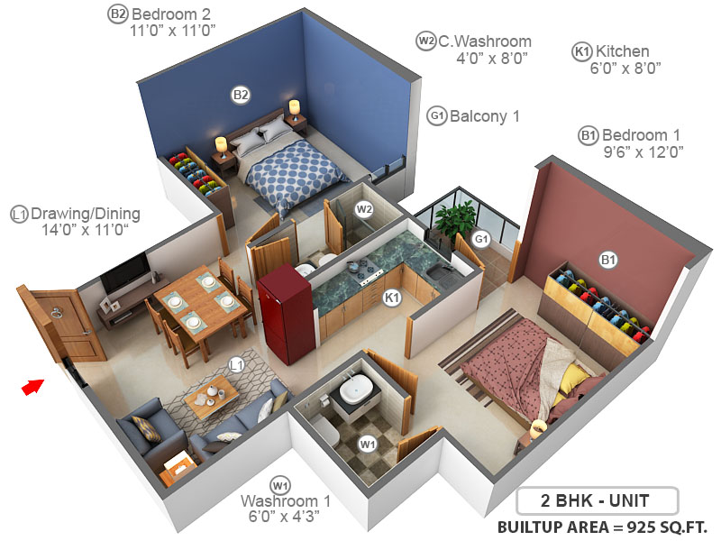 3DFloorPlan of Creators Gayatri Vatika