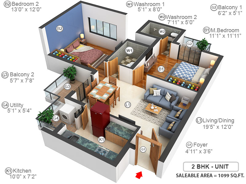 3DFloorPlan of Hero Homes