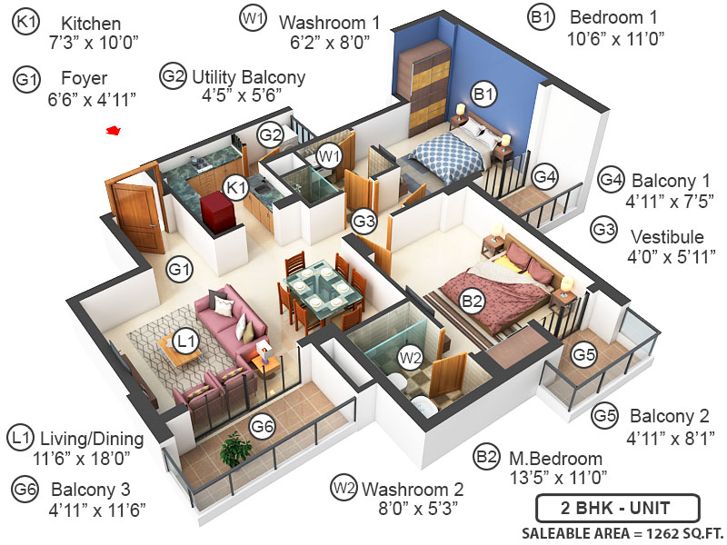 3DFloorPlan of Godrej Nurture Phase 1