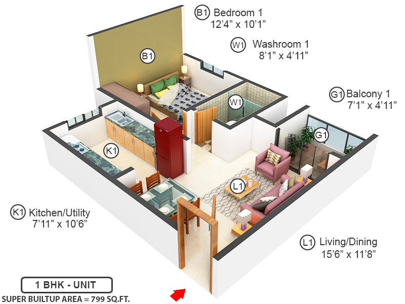 3DFloorPlan of Eden At Brigade Cornerstone Utopia