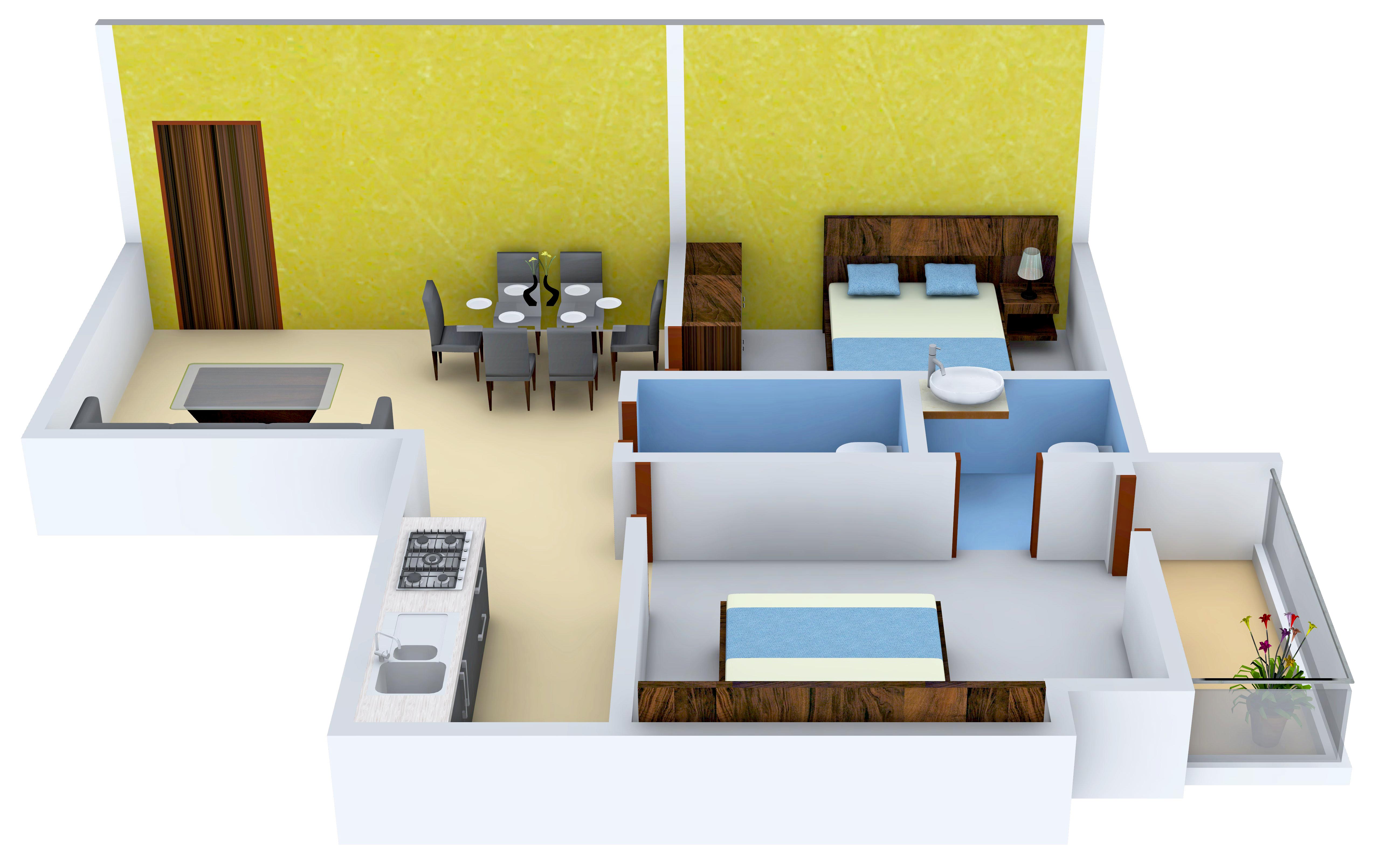 3DFloorPlan of Unique Jagacha Heights