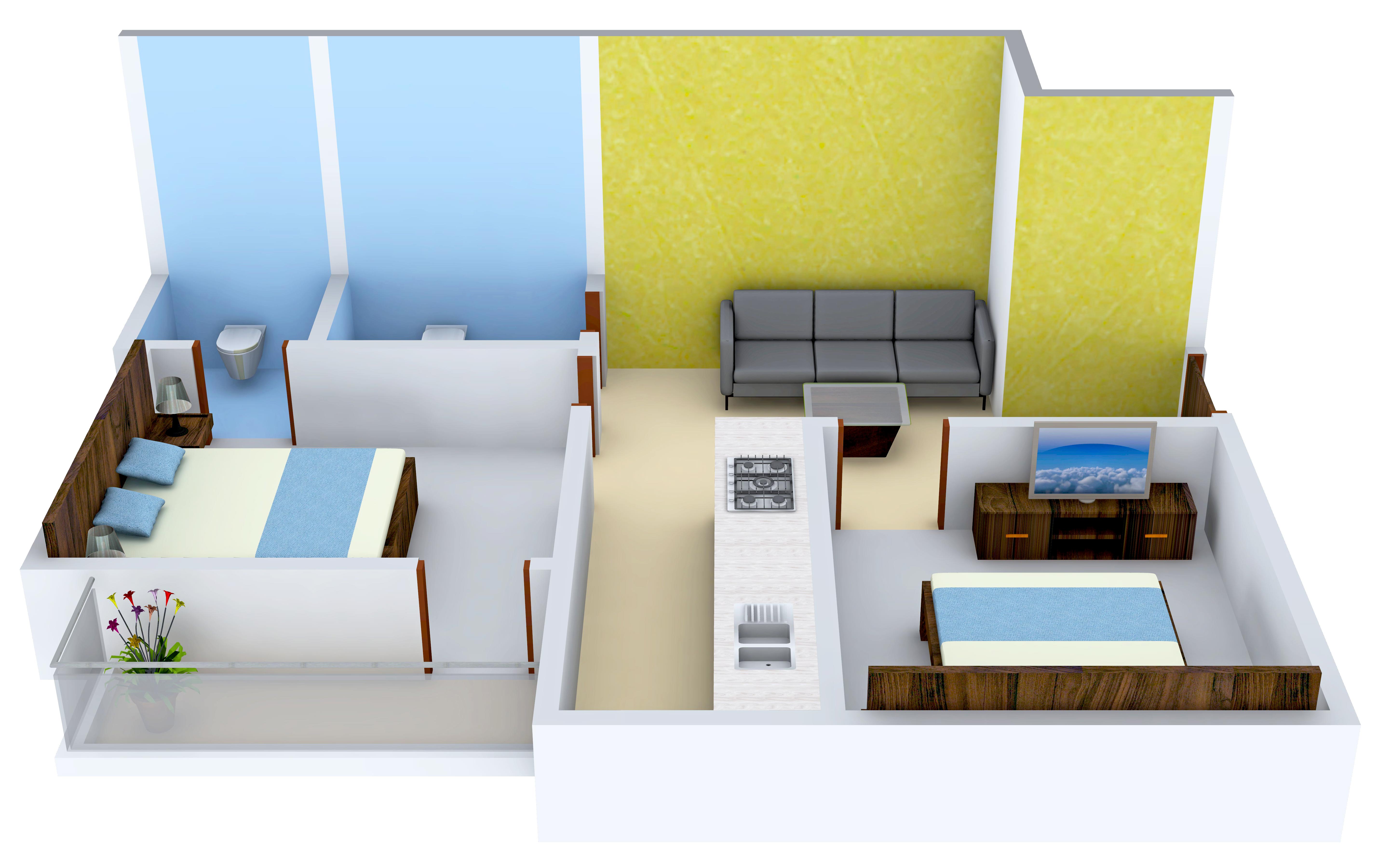 3DFloorPlan of Unique Jagacha Heights