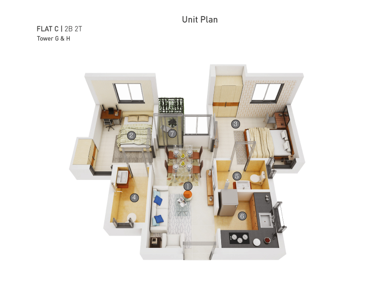 3DFloorPlan of Solaris City Serampore Phase 1