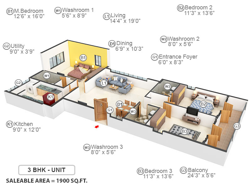 3DFloorPlan of Jagadhabi Mithila