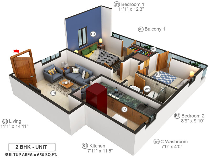 3DFloorPlan of Rahil Floors
