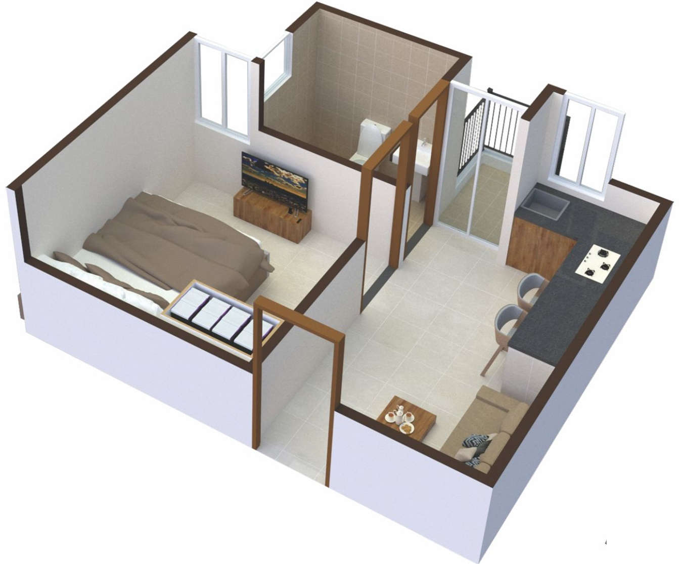 3DFloorPlan of Unique Garden City
