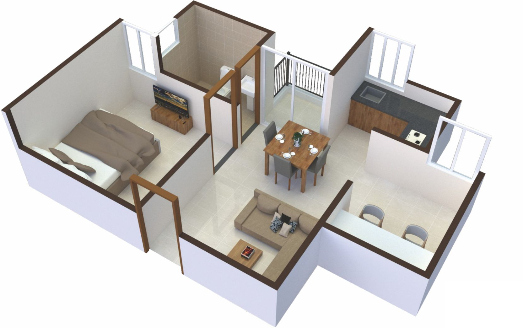 3DFloorPlan of Unique Garden City