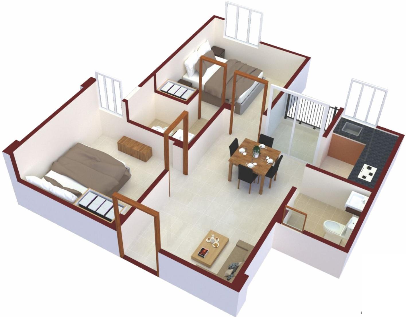 3DFloorPlan of Unique Garden City