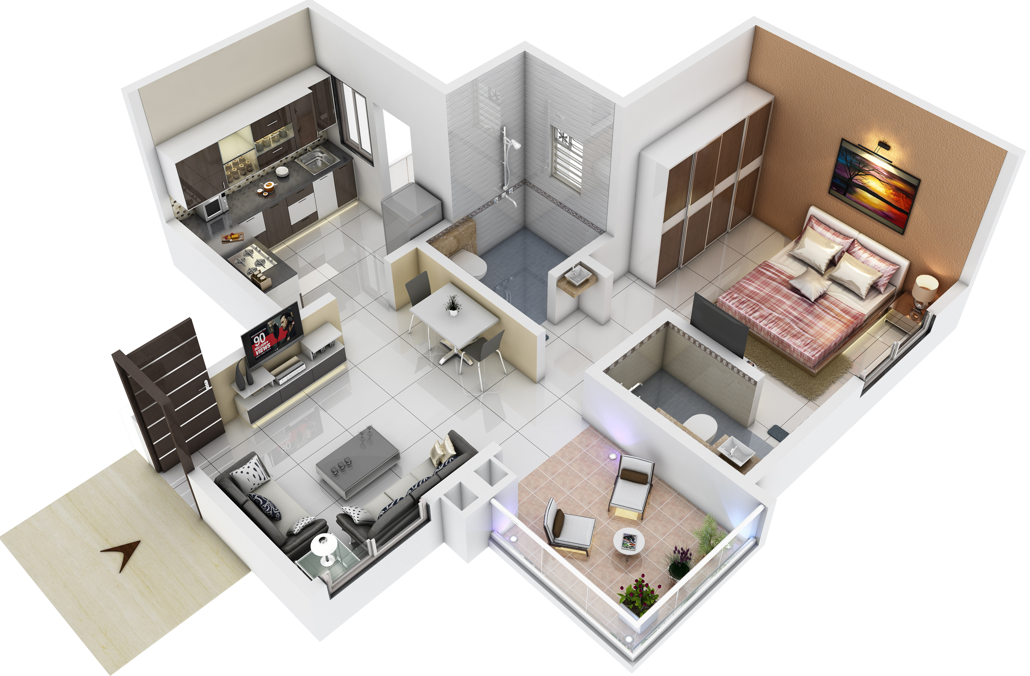 3DFloorPlan of Nisarg Hill Crest