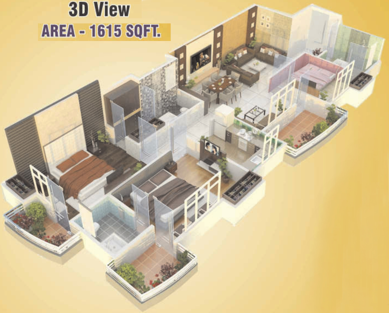 3DFloorPlan of Enfinity World Venessa Enfinity Heights