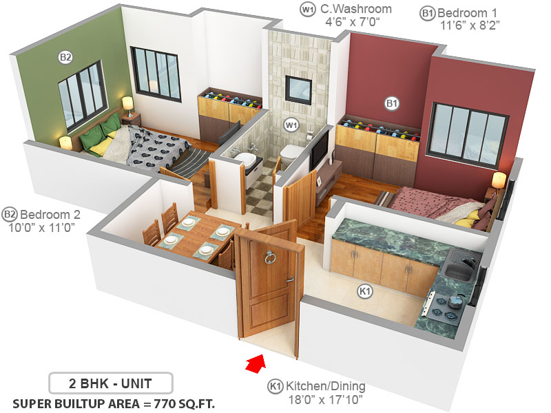 3DFloorPlan of MCK Pratibha
