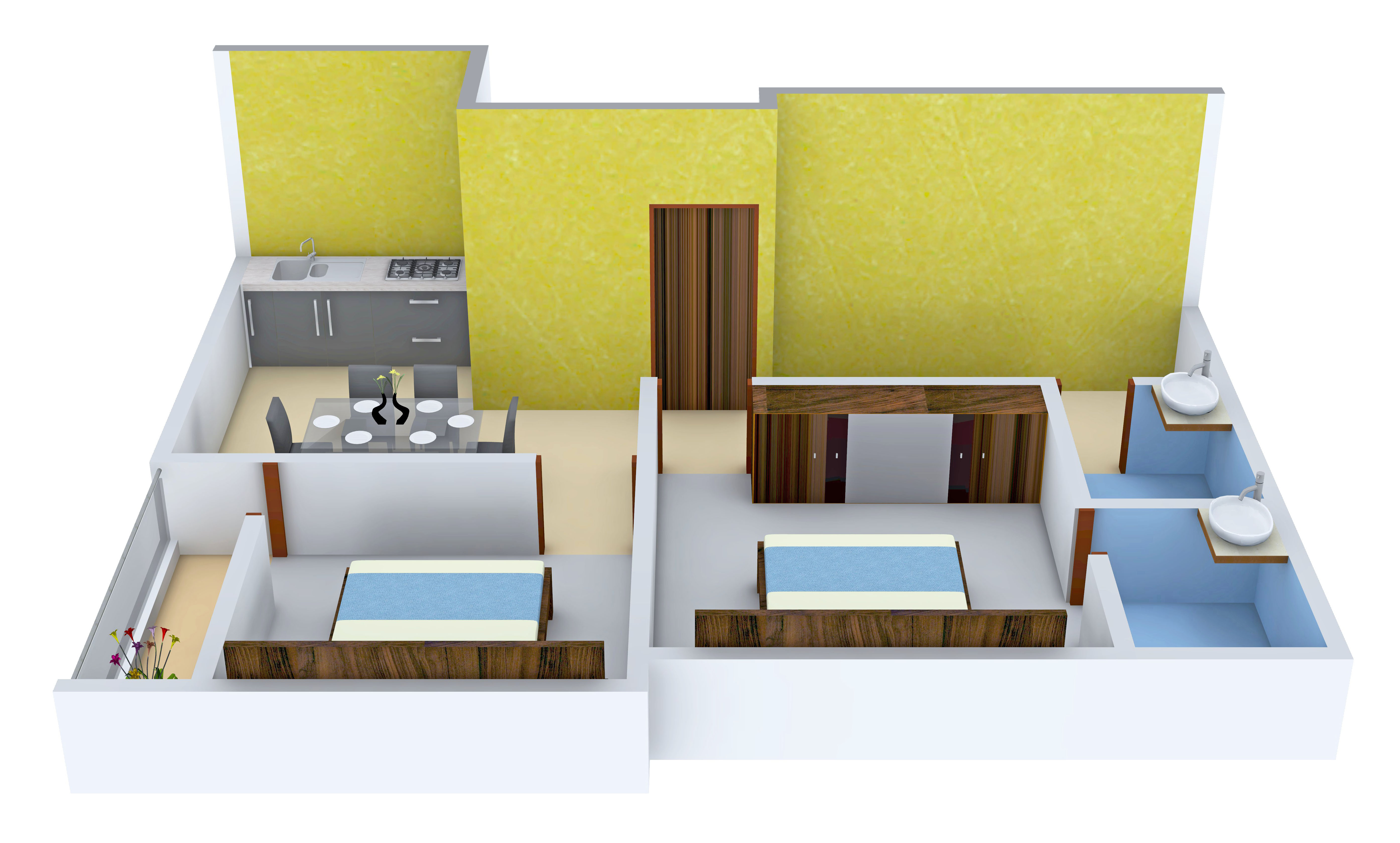 3DFloorPlan of Concrete Ganguly Bhawan
